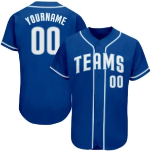 Custom Royal Baseball Jersey with White-Light Blue