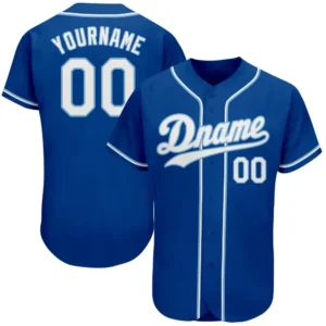 Custom Royal Baseball Jersey with White-Light Blue