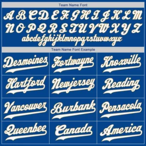 Custom Royal Baseball Jersey with White-Old Gold - Image 2