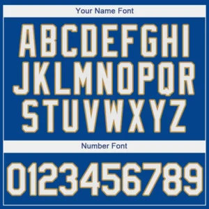 Custom Royal Baseball Jersey with White-Old Gold - Image 3