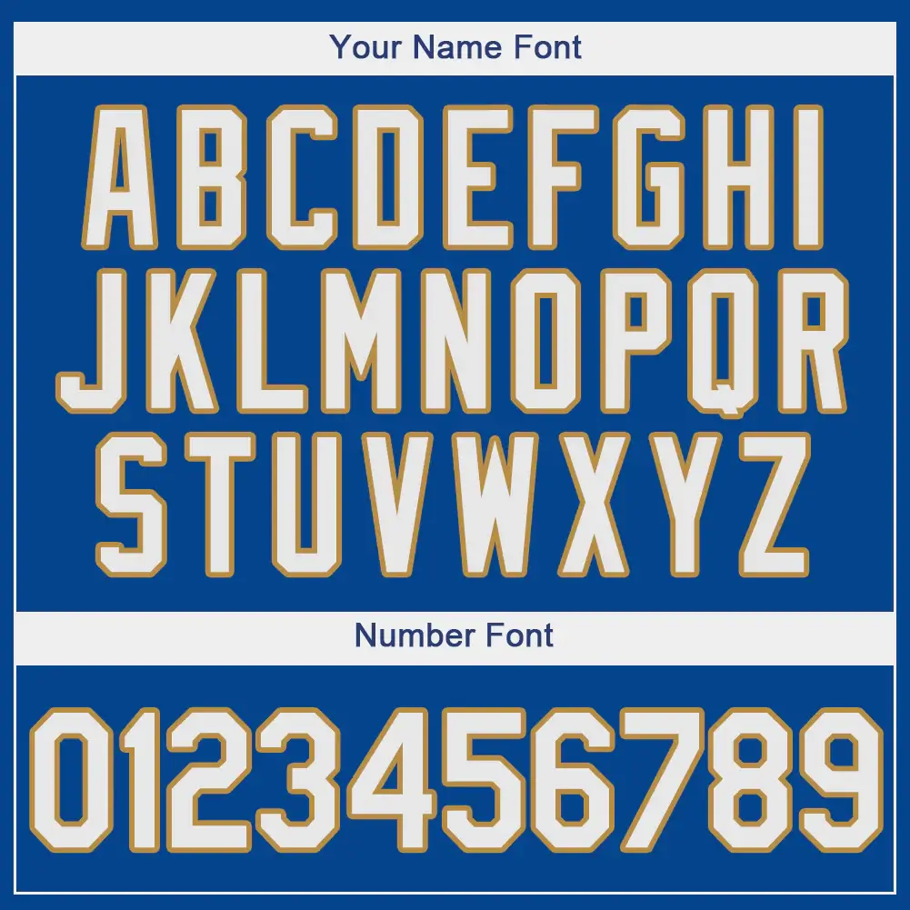 Custom Royal Baseball Jersey with White-Old Gold - Image 3