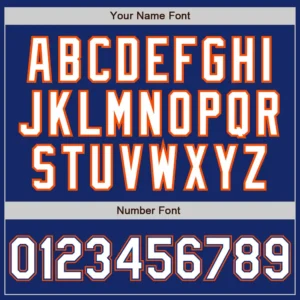 Custom Royal Baseball Jersey with White-Orange - Image 2