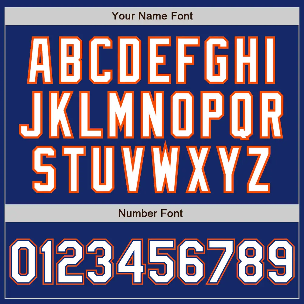 Custom Royal Baseball Jersey with White-Orange - Image 2