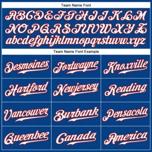 Custom Royal Baseball Jersey with White-Red - Image 2