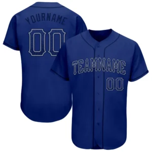 Custom Royal Drift Fashion Baseball Jersey with Navy-Gray