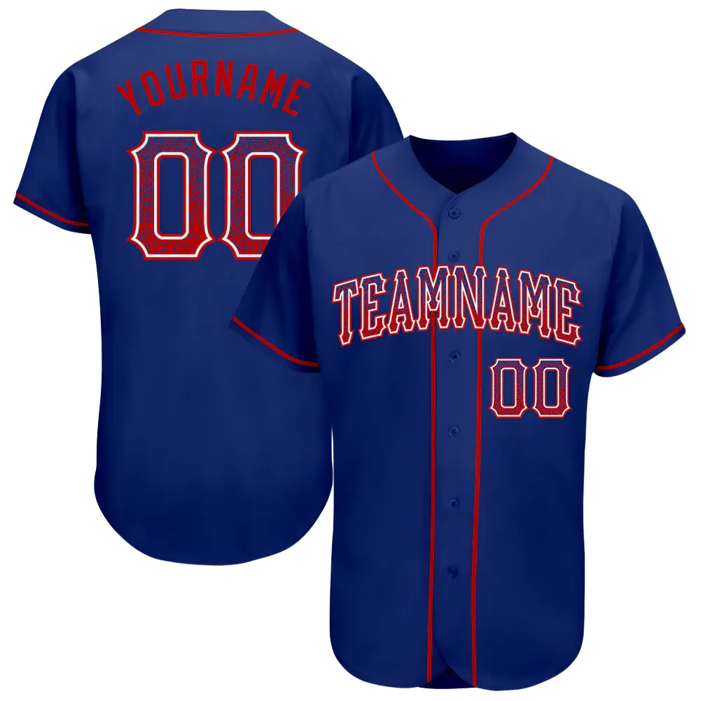 Custom Royal Drift Fashion Baseball Jersey with Red-White