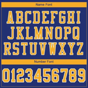Custom Royal Mesh Football Jersey with Gold - Image 2