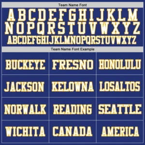 Custom Royal Mesh Football Jersey with Gold - Image 2