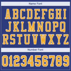 Custom Royal Mesh Football Jersey with Gold - Image 2
