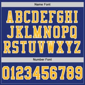 Custom Royal Mesh Football Jersey with Gold - Image 3