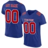 Custom Royal Mesh Football Jersey with Red