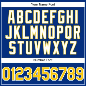 Custom Royal Pinstripe Baseball Jersey with Gold-White - Image 3