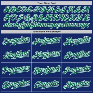 Custom Royal Pinstripe Baseball Jersey with Kelly Green-White - Image 3