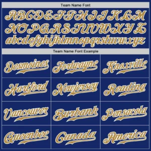Custom Royal Pinstripe Baseball Jersey with Old Gold-White - Image 3
