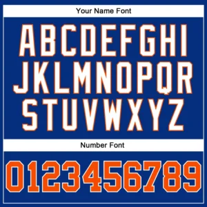 Custom Royal Pinstripe Baseball Jersey with Orange-White - Image 3