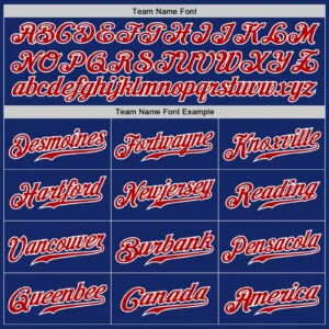 Custom Royal Pinstripe Baseball Jersey with Red-White - Image 3