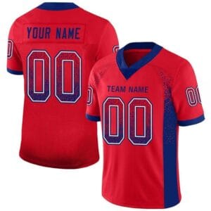 Custom Scarlet Mesh Drift Fashion Football Jersey with Royal