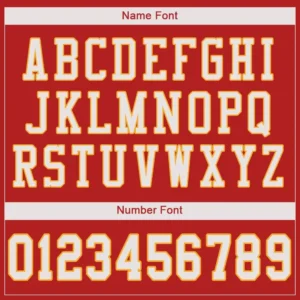 Custom Scarlet Mesh Football Jersey with White-Gold - Image 2