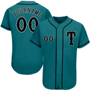 Custom Teal Baseball Jersey with Black-Gray