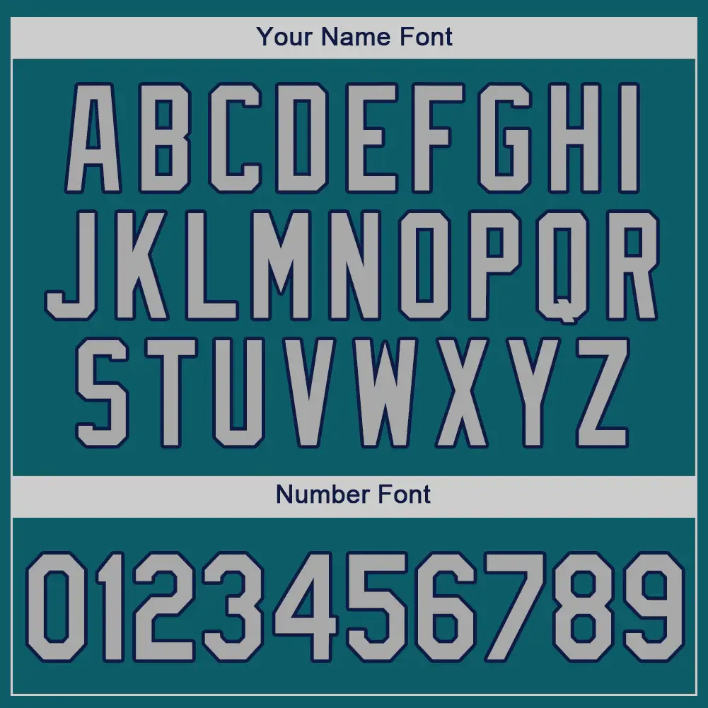 Custom Teal Baseball Jersey with Gray-Navy - Image 2