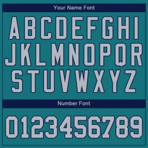 Custom Teal Baseball Jersey with Gray-Navy - Image 2