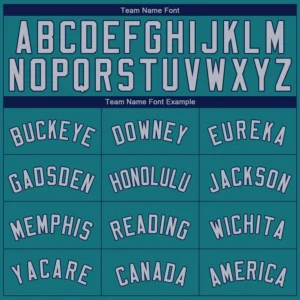 Custom Teal Baseball Jersey with Gray-Navy - Image 3