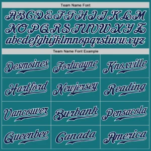 Custom Teal Baseball Jersey with Navy-White - Image 2