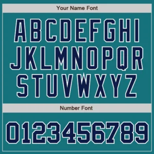 Custom Teal Baseball Jersey with Navy-White - Image 3