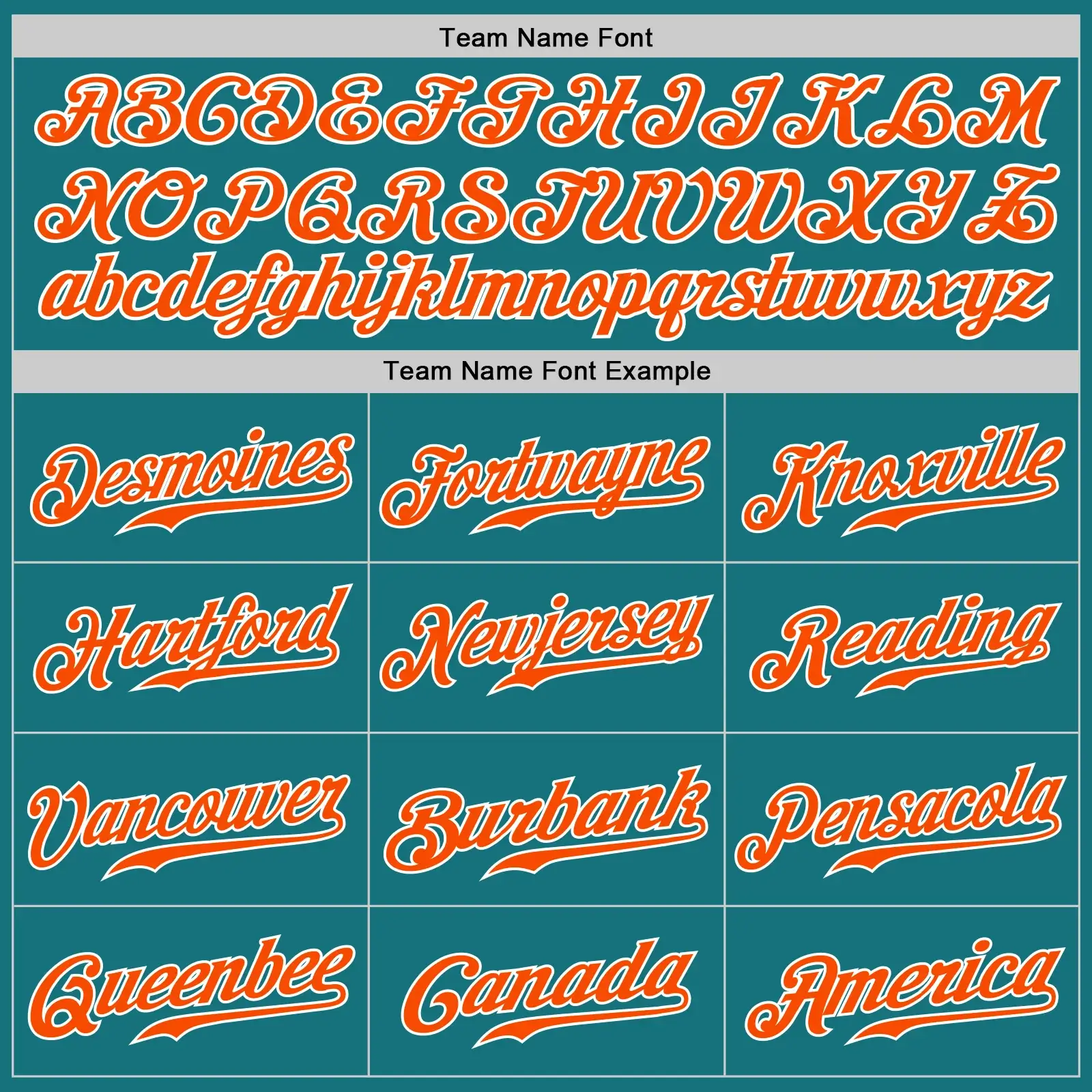 Custom Teal Baseball Jersey with Orange-White - Image 2