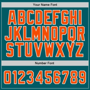 Custom Teal Baseball Jersey with Orange-White - Image 3