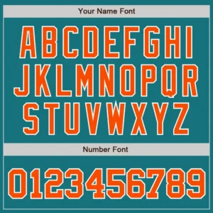 Custom Teal Baseball Jersey with Orange-White - Image 3