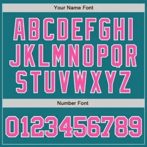 Custom Teal Baseball Jersey with Pink-White - Image 3