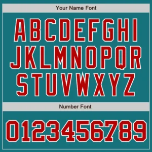 Custom Teal Baseball Jersey with Red-White - Image 3