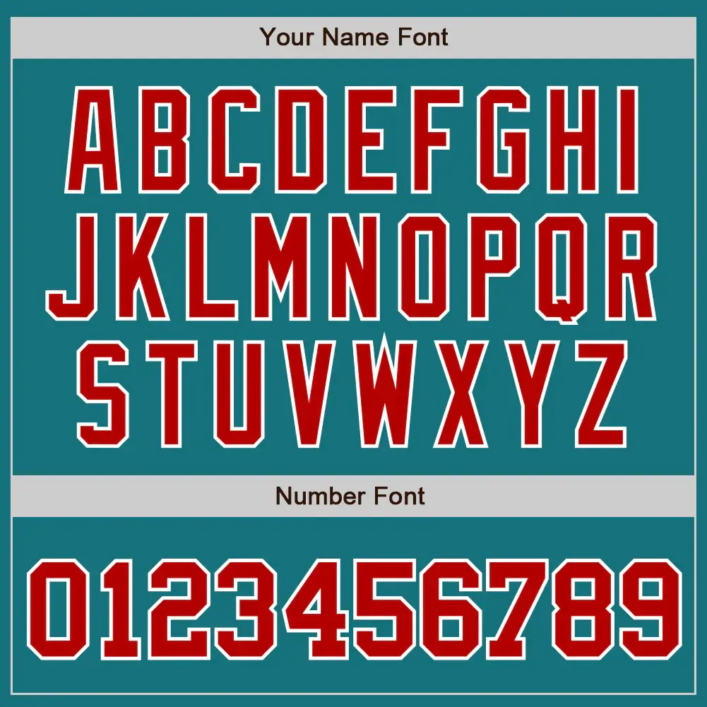 Custom Teal Baseball Jersey with Red-White - Image 3