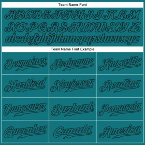 Custom Teal Baseball Jersey with Teal-Black - Image 3