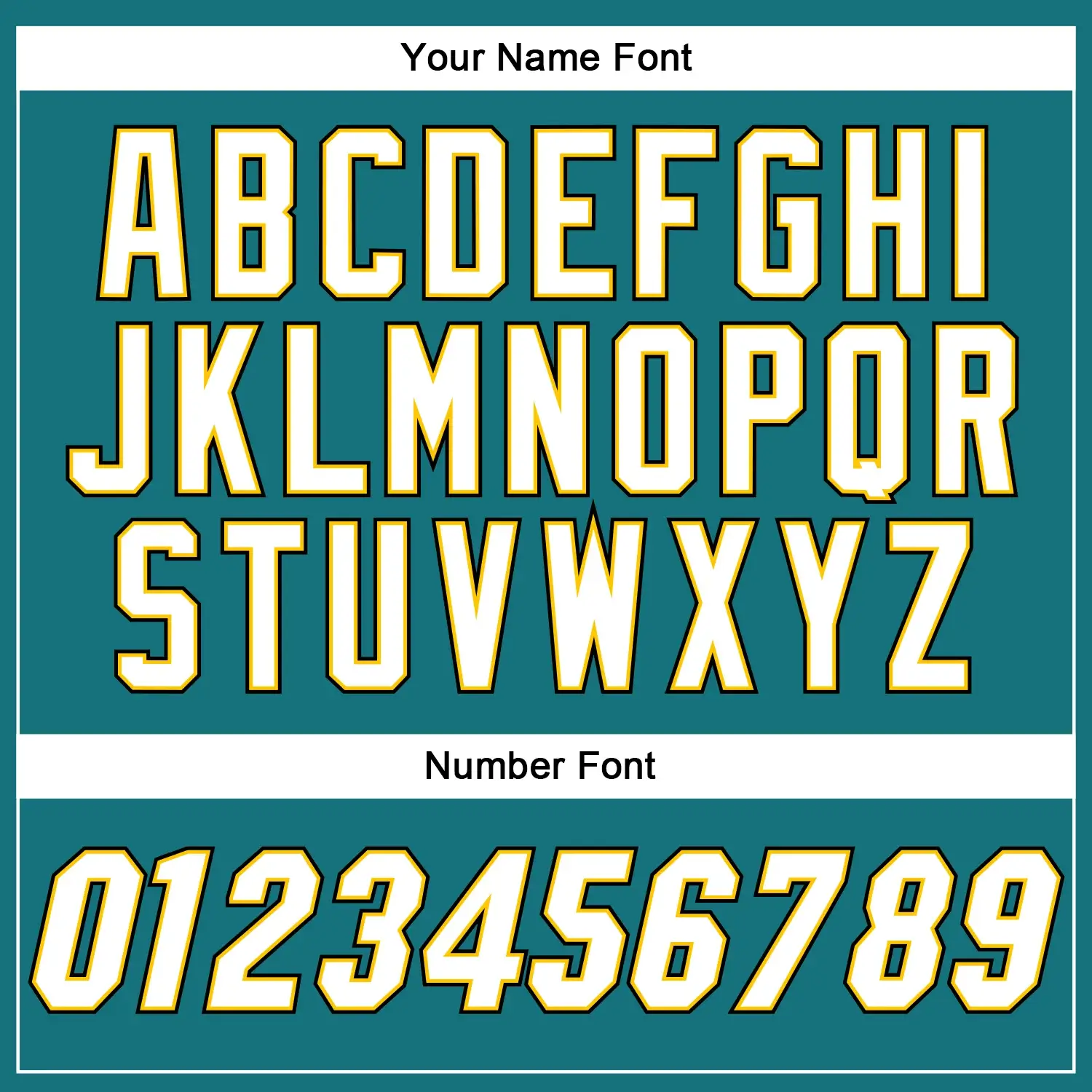 Custom Teal Baseball Jersey with White-Gold - Image 3