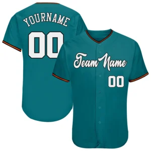 Custom Teal Baseball Jersey with White-Orange
