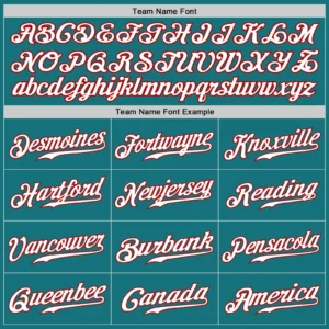 Custom Teal Baseball Jersey with White-Red - Image 2