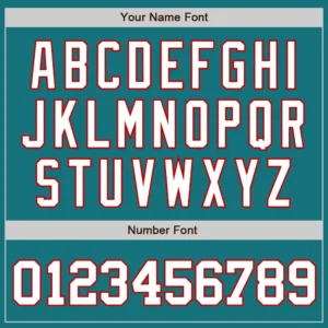 Custom Teal Baseball Jersey with White-Red - Image 3