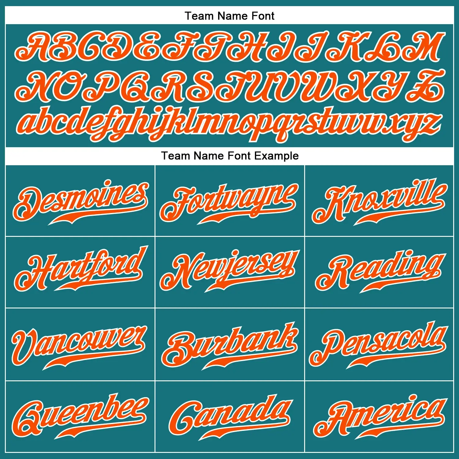 Custom Teal Pinstripe Baseball Jersey with Orange-White - Image 2