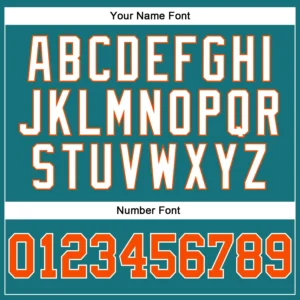 Custom Teal Pinstripe Baseball Jersey with Orange-White - Image 3