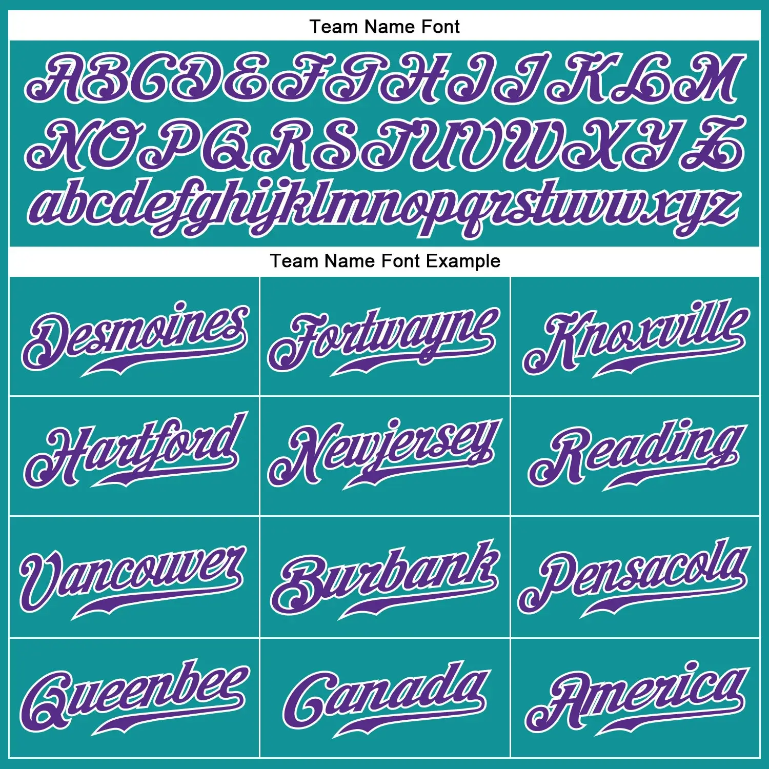 Custom Teal Pinstripe Baseball Jersey with Purple-White - Image 2