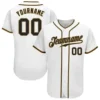 Custom White Baseball Jersey with Black-Old Gold