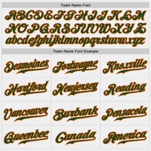 Custom White Baseball Jersey with Green-Orange - Image 2