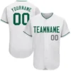 Custom White Baseball Jersey with Kelly Green-Gray