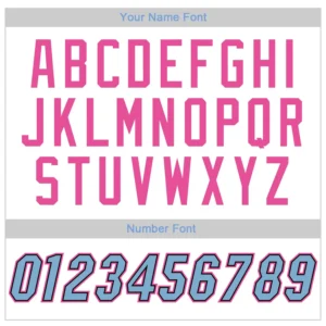 Custom White Baseball Jersey with Light Blue-Pink - Image 3