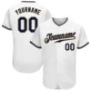 Custom White Baseball Jersey with Navy-Old Gold