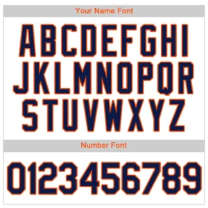 Custom White Baseball Jersey with Navy-Orange - Image 2