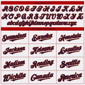 Custom White Baseball Jersey with Navy-Red - Image 3