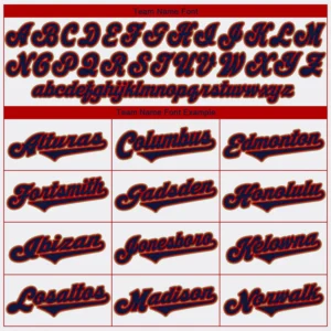 Custom White Baseball Jersey with Navy-Red - Image 3